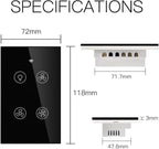 MOES WiFi Smart Ceiling Fan Light Wall Switch, Smart Life/Tuya APP Remote Timer and Counterdown, Compatible with Alexa and Google Home, Black No Hub Required