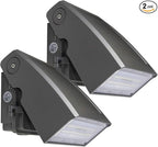 DAKASON (2 Pack) 30W LED Wall Pack, Dusk-to-Dawn Photocell, Adjustable Head, Full Cut-Off Security Light, 5000K 3300lm Replaces 100-150W HPS/HID IP65 Waterproof Outdoor Lighting Fixture, ETL Listed