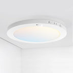 ASD LED 12" Round Flush Mount Ceiling Light Fixture, Low Profile Surface Lighting | 5CCT, Motion Sensored, Ultra-Thin, ETL Listed | 24W 1700LM 2700-6000K 120V | Kitchen, Hallway Lamp | White
