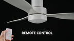 SMAAIR 52 Inch Ceiling Fan with Light and Remote Control, Flush Mount Ceiling Fans with Lights, Reversible, Noiseless DC Motors, Dimmable, Indoor Ceiling Fan for Bedroom, Living Room, White