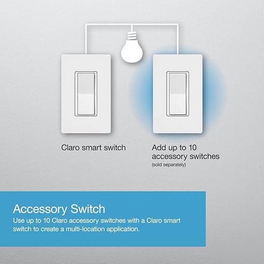 Lutron Claro Smart Light Switch for Caseta Lighting, for LED Lights, Fans, 5 Amp, Single-Pole/3-Way, Neutral Required, DVRF-5NS-LA, Light Almond