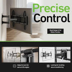 Heavy Duty Dual Arm Articulating Wall Mount Bracket for QF Series QLED 4K UHD Smart Fire TV NS65-UQFL26 65 InchTV - Tilt & Swivel/Pull Out 2.8"-16.6"/ Holds 165 lbs