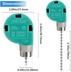ZE-268S6 Ceiling Fan Switch 3 Speed 4 Wire Pull Chain Switch Control Switch Compatible with Hunter Ceiling Fans, Wall Lamps, Cabinet Light (2 Pack, Nickel)