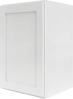 Wall Kitchen Cabinets, RTA Cabinets, White Shaker Cabinet, Wall Mounted, RTA Upper Cabinet, Modern for Kitchen and Bathroom with Door (White, 18" W x 36" H x 12" D)