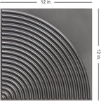 From Plain To Beautiful In Hours 9002 Arc Swell PVC 12 in x 12 in Peel and Stick Wall Panels (Covers / 10 sq.ft), Metallic Grey, 10 Piece