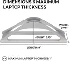 HumanCentric Vertical Laptop Stand for Desks in Silver Color, Upright Adjustable Holder to Dock Apple MacBook Stand, and Other Laptops to Organize Work & Home Office, Automatic Grip