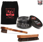 Kg's Shoe Shine Kit Includes Polish, Horsehair Brush, Applicator, and Storage Bag