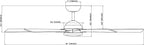 Rotary Indoor and Outdoor 5-Blade 65in Smart Home Ceiling Fan in Matte Black Soft Brass with 2700-3000-4000-5000K Selectable LED Light Kit and Remote Control works with iOS or Android WAC App