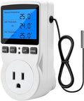Diymore Digital Thermostat Temperature Controller Electric Digital RV Thermostat Heating Cooling Control Mode Timer 1800W 120V 15A Incubator Thermometer Reptile Thermostat Greenhouse Pool Thermometer