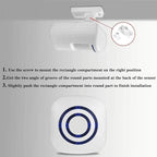 Wireless Driveway Alarm Door Chimes, Business Smart Infrared Visitor Doorbell Chime, Indoor Home Security System with 1 Plug-in Receiver and 2 PIR Motion Sensor Detectors Weatherproof(White)