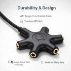Mizi USB-C Headphone Splitter 5-Way - Type-C to 3.5mm Audio Adapter with 1 Male to 5 Female Ports, Multi-Headphone Aux Splitter for Phone, Tablet, Laptop, PC - Black