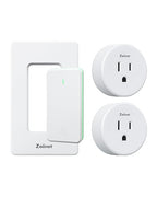 Zoiinet Remote Control Outlet Plug Switch, Buckle Design & Removable Wireless Light Switch, No Wiring Needed, 300 ft, 15A/1500W, Programmable, for Household Appliances(2 Pack)