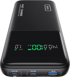 INIU 140W Power Bank, 27000mAh High Capacity Laptop Portable Charger, USB C Tablet Powerbank, Smart Digital Display Phone Charge for iPhone 17 16, Samsung, iPad, MacBook, Camping, Outdoor, Travel etc