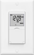 BN-LINK 7 Day Programmable in-Wall Timer Switch for Lights, Digital Light Switch Timer Indoor, Single Pole and 3 Way (Compatible with SPDT) Both Use, Neutral Wire Required, No Backlight, ETL Listed