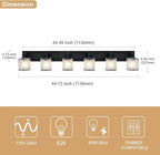 WINSHEN Bathroom Vanity Light Fixture, 6-Lights Modern Vanity Lighting Over Mirror with Frosted Glass Shades, Wall Mount Lamp for Bath Living Room, E26 Bulb Base