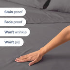 Split Head King Sheets Set - Top Split King Sheets for Adjustable Beds, Easy-Fit Split Head King Mattress - Flex Split Top King Sheets, Easy-Fit, Breathable, Deep Pocket Split King Sheets - Dark Grey