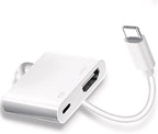 Kinhaly USB C to HDMI for TV, 4K@60Hz Type C to HDMI Adapter with Charging Port, iPhone to Hdmi to USB C Adapter Compatible for iPhone 16/15 Series/iPad Pro/Galaxy/MacBook Pro to HDTV Projector