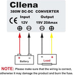 Cllena DC/DC 12V to 19V Boost Converter 20A 480W Step Up Voltage Regulator Module Car Power Supply Voltage Transformer (Input 10V-16V)