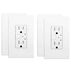 Smart in-Wall Outlet, Matter Smart Socket,15A Smart Charger, Voice Control Compatible with Apple Home, Alexa, Google Home, SmartThings, APP Remote, 2 Individually Controlled Outlets, White, 4Pack