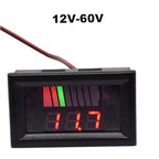Battery Charge Level Indicator Car Battery Capacity Meter Tester Checker 12V-60V Red Motorcycle Checker Auto Tester Fuel Gauge Indicator