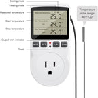 Diymore 1800W Plug in Thermostat Temperature Controller Electric Digital RV Thermostats Heating Cooling Control Mode Timer White 120V 15A Digital Temperature Controller Thermostat Timer LCD Display