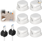 Magnetic Cord Organizer Holder, Upgrade Cord Holder for Nightstand, Adhesive Wire Cable Clips Management Kit for Phone Charger, Computer, Home, Office, Desk, Nightstand (White, 6 Packs)