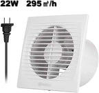Verizcc Exhaust Fan Extractor, Ventilation Fan Bathroom Garage Exhaust for Kitchen, Bathroom, Bedroom, Low Noise and Energy Saving Waterproof, White
