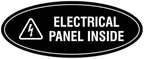 Signs ByLITA Oval Electrical Panel Inside Sign (Black) - Medium 2 Pack