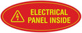 Signs ByLITA Oval Electrical Panel Inside Sign (Red/Yellow) - Medium 2 Pack