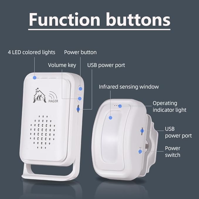 Bed Alarm for Elderly Adults Wireless，Bed Sensor Alarm and Fall Prevention for Elderly/Dementia Patients and More,Caregiver Pager/ Motion Sensor Alert with Vibration【 Newly Upgraded】