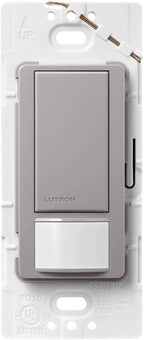Lutron Maestro Motion Sensor Light Switch Indoor for Bathroom, Garage, Laundry Room, Any Bulbs, Occupancy Vacancy Sensor, Single-Pole, MS-OPS2-GR, Gray