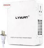 LVYUAN 2000W Voltage Transformer Step Up/Down Converter, 110V/120V to 220V/240V, Circuit Breaker Protection, 3 Year Warranty