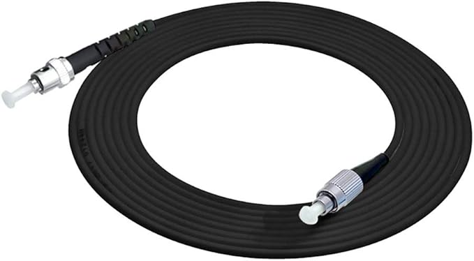Jeirdus 5M FC to ST Outdoor Armored Simplex 9/125 SM Fiber Optic Cable Jumper Optical Patch Cord Singlemode 5Meters 16ft FC-ST