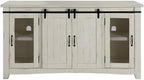 Martin Svensson Home Rustic 65” Solid Wood TV Stand with Storage, All Antique White