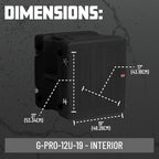 Gator Cases Pro Series 12U Rack Case with Standard 19" Depth, Roto Molded Made in USA (G-PRO-12U-19)