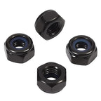 MewuDecor #8-32 Nylon Insert Hex Lock Nuts Locknuts, 304 Stainless Steel 18-8, Black Oxide, 50 PCS