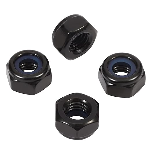 MewuDecor 5/16-18 Nylon Insert Hex Lock Nuts Locknuts, 304 Stainless Steel 18-8, Black Oxide, 100 PCS