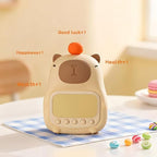 DNBFLLK Capybara Alarm Clock with Night Light for Kids, Cute Toddler Alarm Clocks for Bedrooms Ok to Wake Clocks for Girls and Boys, Rechargeable Silicone Animal Tabletop Lamp for Kid