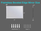 Frameless Beveled Edge Bathroom Mirror 24x32 Inch Rectangle Beveled Mirror Wall Mirror Explosion Proof and Shatterproof Bathroom Vanity Mirror Wall Mounted Hang Firmly (Horizontal or Vertical)