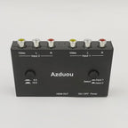 Azduou 2 AV to HDMI, 1080P/720P TV 2 Way RCA Composite CVBS AV Switch to HDMI Video Audio Converter Adapter Support 4:3/16:9 Switching, for Sega Xbox PS2 PS3 N64 NGC SNES WII VHS VCR Camera DVD