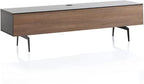 SONOROUS ST-360 Premium TV Stand for Living Room – Modern TV Stands & Entertainment Center with Storage – Black Glass & Walnut Wood Cover – Luxury Media Console with Metal Legs for TVs up to 75 inches