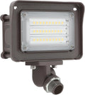 DAKASON 30W LED Flood Light Outdoor, Dusk-to-Dawn Photocell 180° Adjustable Knuckle, 3900LM 5000K Replaces 100W HPS/MH, IP65 Waterproof Outdoor Security Lighting Fixture, 100-277Vac, ETL Listed