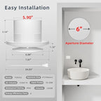 6 Inch Bathroom Exhaust Fan with Switch, Upgraded Exhaust Fan ≤35dB Low Noise IPX4 Waterproof Household Ventilation Fans, Window Ceiling Wall Mount Vent Fan for Attic Basement Garage Washroom P202A2