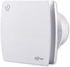 EINTTAX 4 Inch Exhaust Fan, 56CFM Wall Mount Bathroom Exhaust Fan with Timer and Backdraft Damper, Quiet Window Mount Extractor Ventilation Fan for Bathroom Kitchen Garage, 12W, White