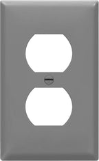 ENERLITES Duplex Receptacle Outlet Wall Plate, 1-Gang 4.50" x 2.76", Unbreakable Polycarbonate Thermoplastic, UL Listed, 8821-GY, Gray, Standard Size