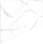 Dundee Deco Faux Marble Wall Panels - Sample - Glossy, Waterproof Indoor Wall Cladding - White, Grey Veins - Sample 6" x 6"
