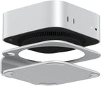 AKKYAJAURE Mac mini M4 Dock Stand, Aluminum Desktop Stand Mount for New Mac mini M4 and M4 Pro, Improved Cooling, Easy Power Button Access & Desk Organization – Essential Mac mini M4 Accessories