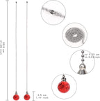 2PCS Red Pull Chain Crystal Glass Ice Cracked Ball Pull Chain for Ceiling Fan Light Decoration 50cm Extension Chain