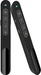 Wireless Presenter, Hyperlink Volume Control Presentation Clicker RF 2.4GHz USB PowerPoint Clicker Presentation Remote Control Pointer Slide Advancer (Black)