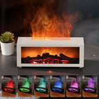 Essential Oil Diffuser, Fireplace Flame Oil Diffuser - Aromatherapy Aroma Humidifier, Upgrade 7 Flame Colors Noiseless 150ml Remote Control - Perfect for Bedroom Home Office (Fireplace White)
